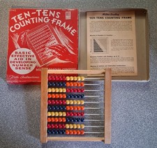 Milton Bradley Ten-Tens Counting Frame 9316 Vintage 1950's - 1960's