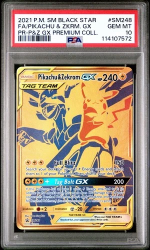 PSA 10 GEM MINT Pikachu & Zekrom GX SM248 Black Star Promo Holo Pokemon TCG