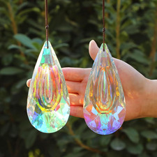 120Mm Crystal Suncatcher, 2 Pack Large Prism Sun Catchers Indoor Windows