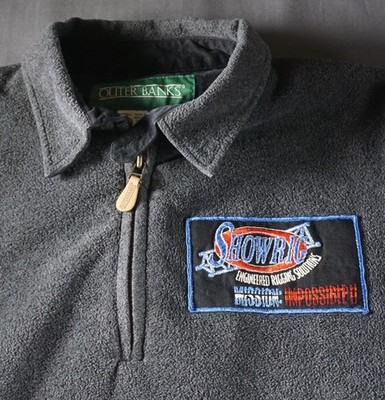 Mission Impossible 2 Fleece Mens Large Quarter Zip Pullover Showrig Crew Patch