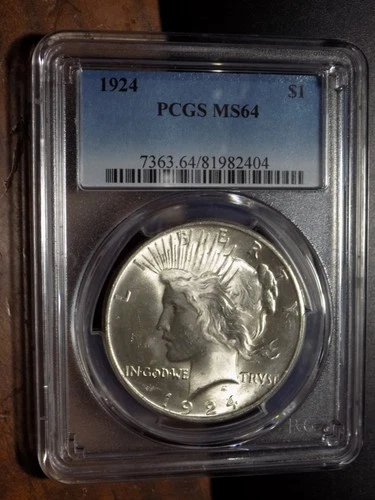 1924-P Peace Silver Dollar - PCGS MS64 - Super Flashy Choice BU!