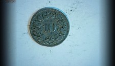 Switzerland 1895 10 Rappen Swiss 10 Rappen (Helvetia head) Coin