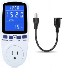 Upgraded Watt Meter Power Monitor Plug Energy Usage Voltage Amps Display