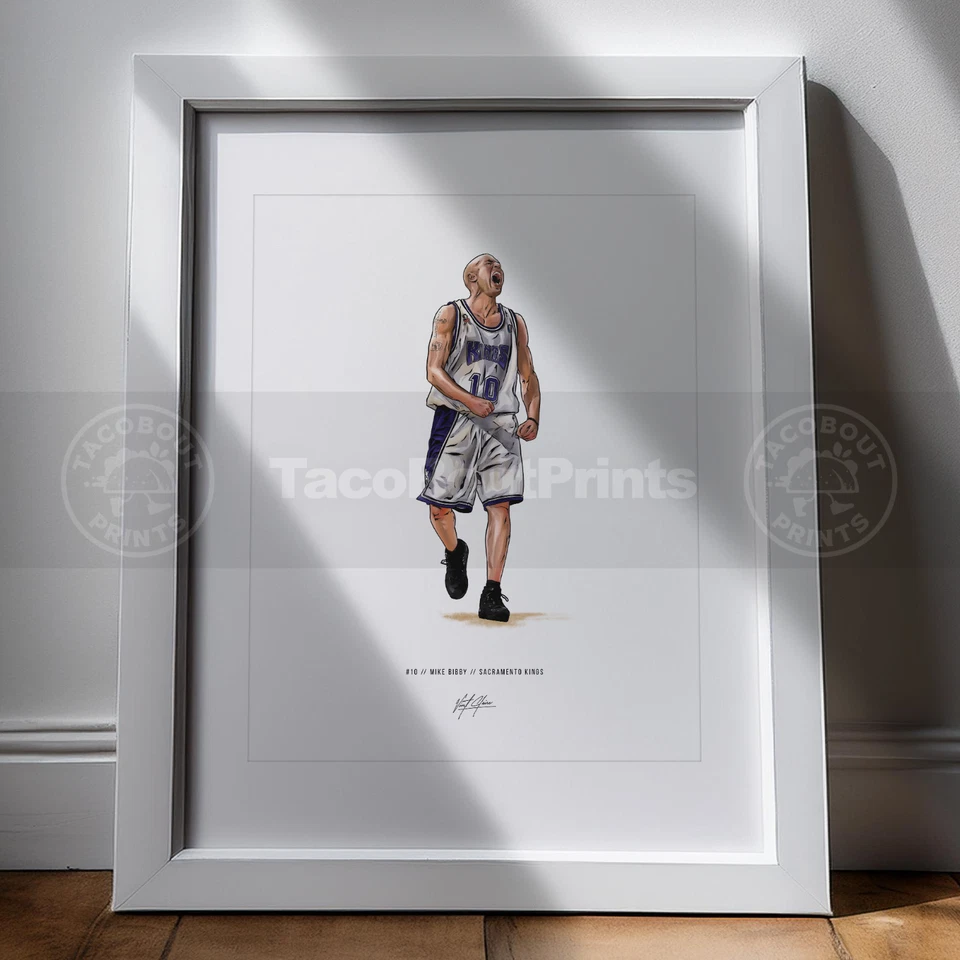 Póster Mike Bibby Sacramento Kings baloncesto 8x10 impresión artística Foto 2 de 4