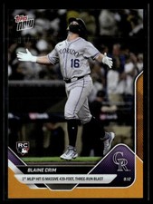 2025 Topps Now 700 Blaine Crim Colorado Rockies RC 1st MLB Hit HR Orange 09/25