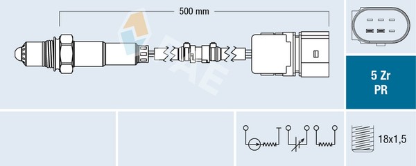 Fae Lambdasonde Sensor Abgassteuerung 75038 FüR Skoda Seat Vw Classic Fabia 6Y3-image