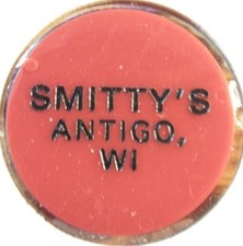 Vintage Smitty's Antigo, WI Red Plastic Trade Token - Wisconsin