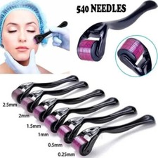 Derma Roller f/ Hair Loss Beard Growth 540 0.25-2.5mm Microneedle Dermaroller