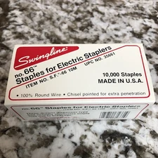 SWINGLINE No. 66 Electric Staples 10,000 Box Heavy Duty 3-Tray Dispenser NEW