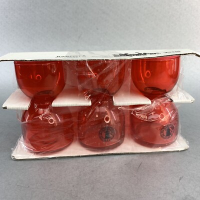 IKEA Barfota Red Egg Cups New In Box Set Of 3 Translucent Acrylic Plastic￼￼