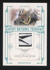 2008 NATIONAL TREASURES REGGIE BUSH  GAME WORN REEKBOX PATCH  LOGO #ED 6/9  RARE