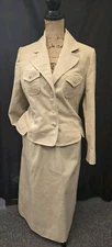 Vintage 60s-70s Betty Rose Womens Suit Skirt Outfit w/ Pockets! Size M