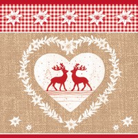 "20 Servietten\"Deer Love Natur\"Hirsch*Alpenchic*HüTtenzauber*Herz*Karo*Elch 33X33"