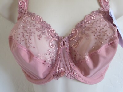 SIMONE PERELE DELICE FULL CUP EMBROIDERED U/W BRA, 32F #12X320, PEACH, NWT $104