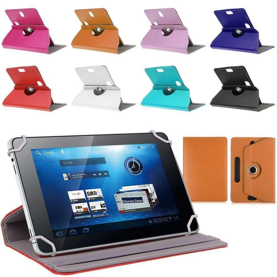 360?Folio PU Leather Box Case Cover For Universal Android Tablet PC 8" w/ Styus - Image 2 of 4