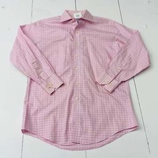 Brooks Brothers Pink Plaid Long Sleeve Button Up Dress Shirt Men Size 16 2/3