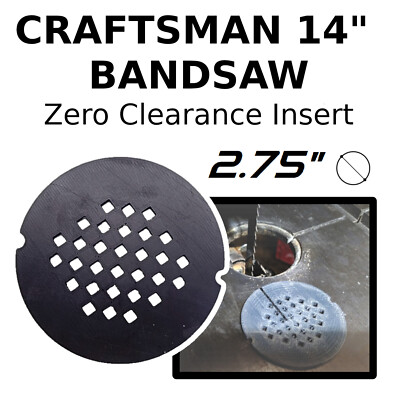 Bandsäge Tisch Zero-Clearance Einsatz Platte (2.75 '' Durchmesser) für 14 