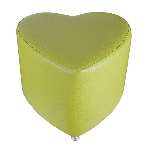 Sitzhocker Kaikoon - Sitzwürfel Herzform Hellgrün mit Aluminium Gleiter - Bild 2 von 4