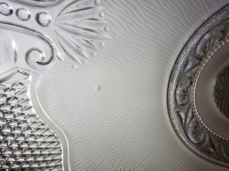 Vintage Ornate Frosted 14" Heavy Glass Art Deco Ceiling Light Shade