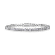 Real MOISSANITE Tennis Chain Bracelet For Women D/VVS1 Solid 925 Sterling Silver