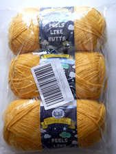 3-Pack Lion Brand Yarn FEELS LIKE BUTTA Yellow