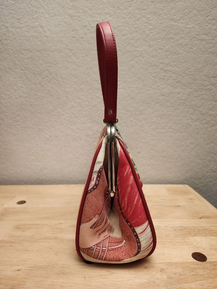 Isabella Fiore Geisha Vintage Raro Cartera Bolso de Mano Original Cuentas Foto 4 de 4