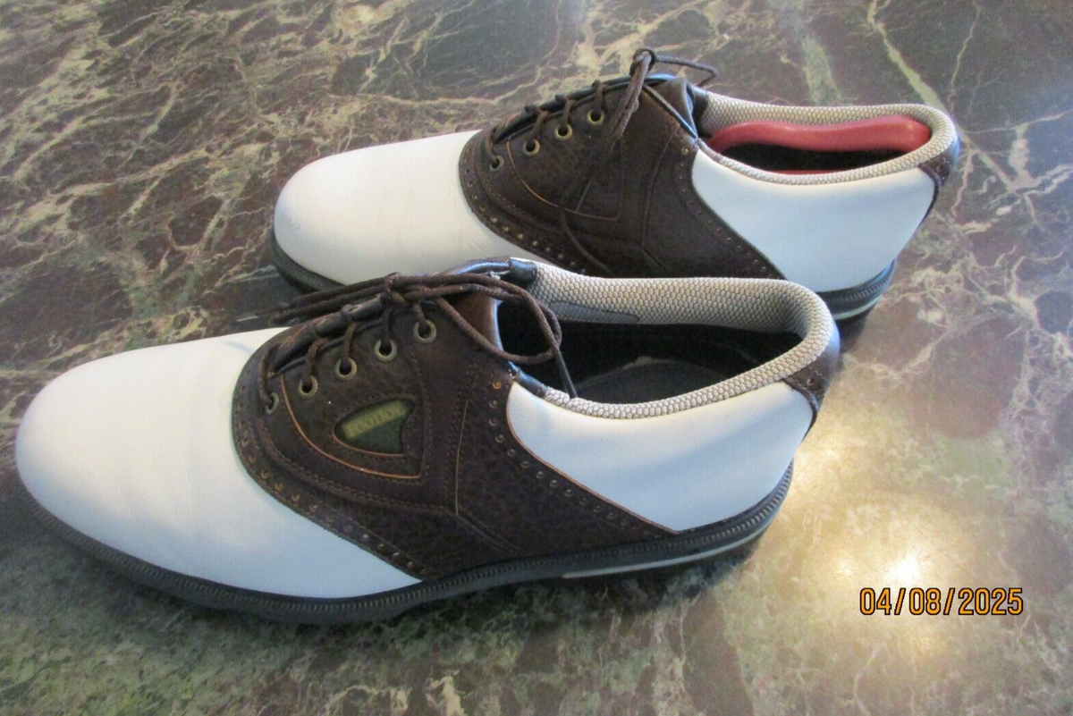 FOOTJOY men’s spikeless leather golf  shoes size 10 1/2 very good condition FootJoy Contour Series White Leather Laced | Mercari main image 2