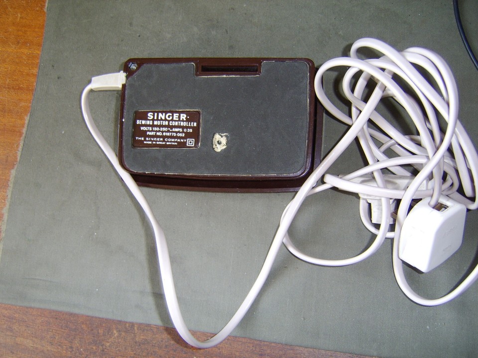 Vintage Singer Sewing Machine Foot Controller Pedal 3 Pin D type plug
