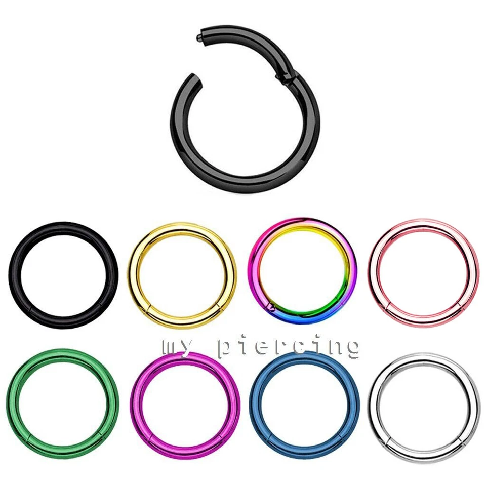 2 peças. Brinco articulado segmento sem costura cartilagem labret septo 20G a 8G - Imagem 3 de 4