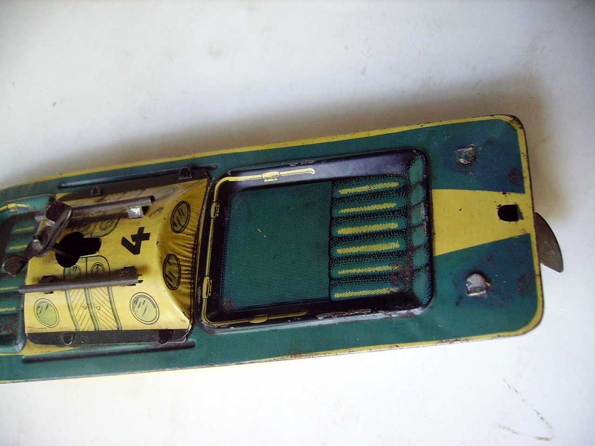Canot Bateau Tôle à Clée 30,5 Cm - CR UNIS FRANCE - Charles Rossignol (vintage)