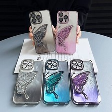 For iPhone 17 Pro Max 16 15 12 Fashion Quicksand Butterfly Magnetic Phone Case