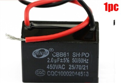 CBB61 AC450V 2Uf Air Conditioner Electric Fan Run Start Capacitor Ic New hp