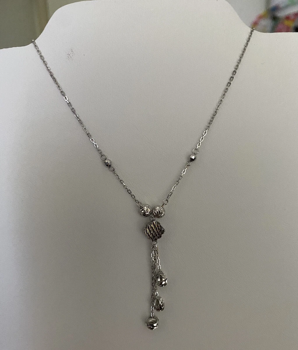 18k 750 Italy white gold necklace