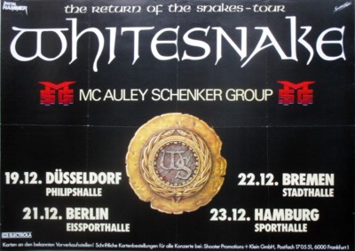 WHITESNAKE - DEEP PURPLE - 1987 - Plakat - In Concert - Return Tour - Poster - B