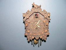 Vintage Lux Pendulette No. 312 Miniature Cuckoo Style Key-Wound Wall Clock