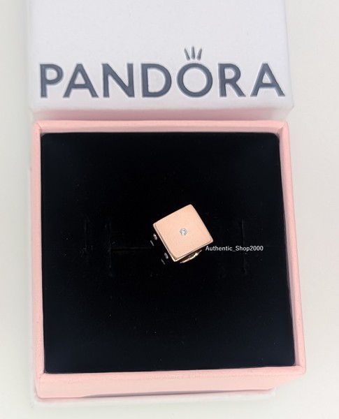 Alternate view of New 100% Authentic Pandora Rose Gold Lady Luck Sparkling Dice Charm 781269c01
