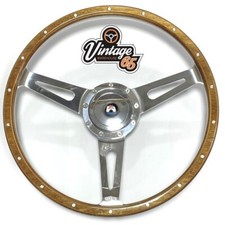 VW T2 T3 T25 T4 Van Camper Wood Rim 16" Wolfsburg Crest Steering Wheel Upgrade