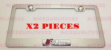 2x 3d S Line Stainless Steel Metal Chrome Mirror License Plate Frame Holder