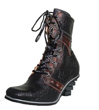 Eject Damen Stiefel - Antik Rote New Square Damen Biker Boots