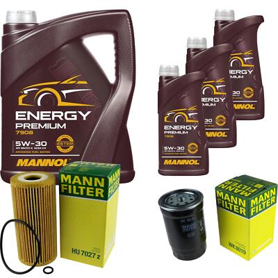 MANNOL 8L Energy Premium 5W-30+MANN-FILTER Filterpaket für Hyundai IX35LM 2.0