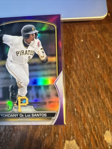 Yordani Yordany De Los Santos 2023 Bowman Chrome Prospects Purple Refractor /250 - Picture 2 of 7