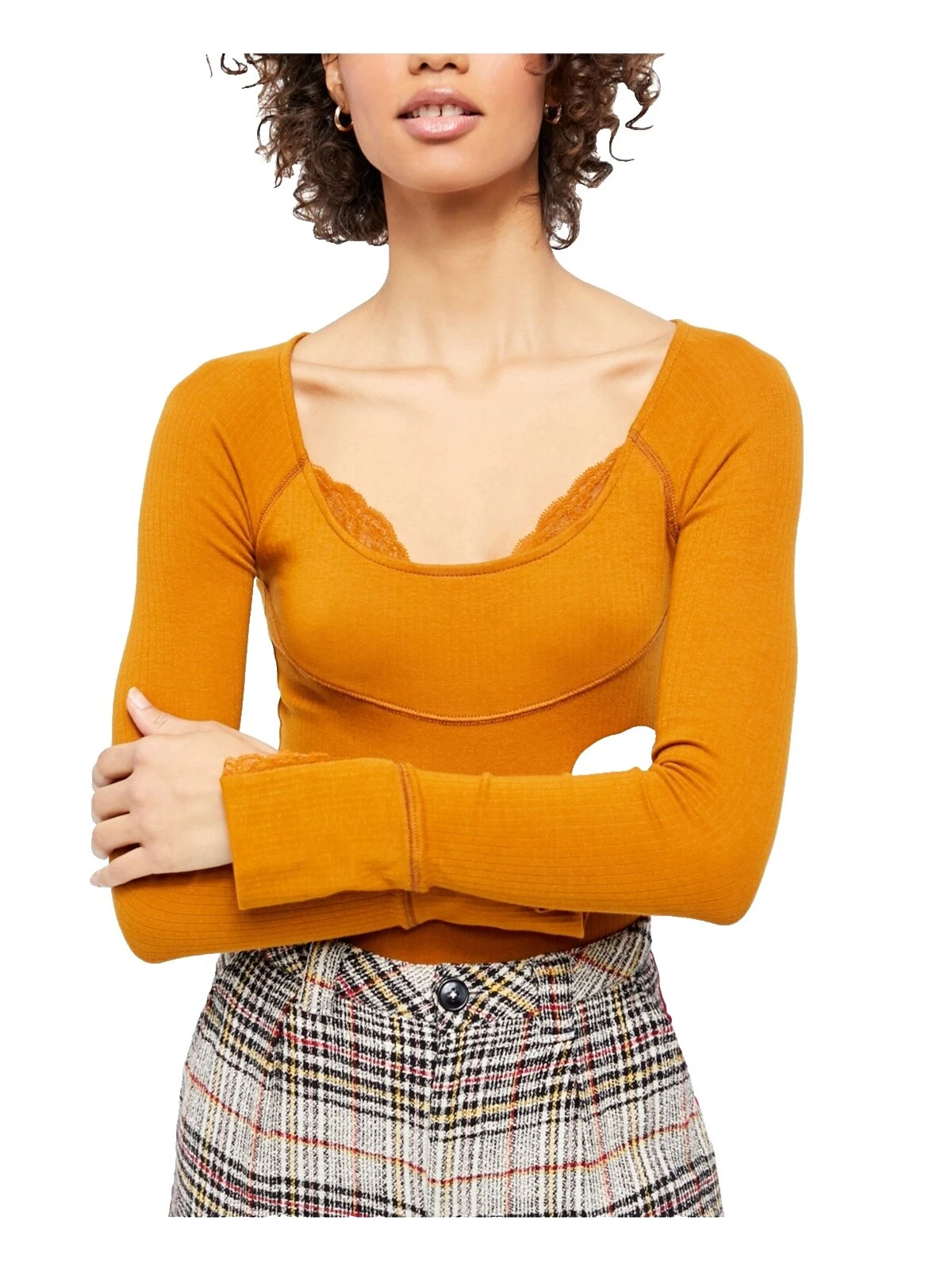 Free People Spandex Brown Tops for Women