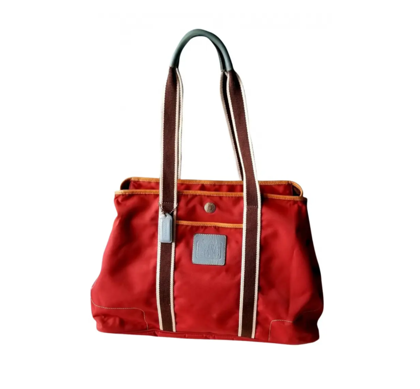 Coach 5071 Legacy Hamilton Red Nylon Tote/Shoulder Bag w/Snap