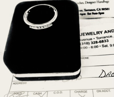 white gold 14k VS1 diamond ring .65 kt usa made! sz.7.5 unisex,no Flaws Sharp!