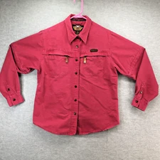 Harley Davidson Zip Off Sleeves Women’s XL Long Sleeve Button Shirt Pockets