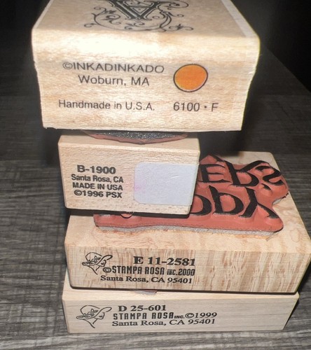 Lot (4) A Happy Fathers Day Heart Hammer Wooden Rubber Stamps Made In USA - Picture 8 of 10