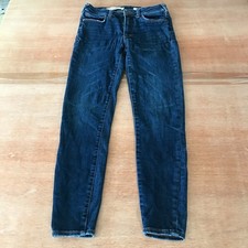 Pilcro and the Letterpress Denim Legging Jeans Women 27 Blue Mid Rise Dark Wash