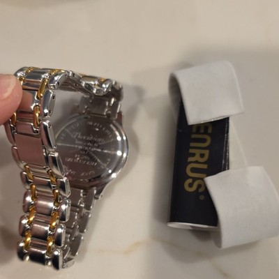 Precision by Gruen Diamond Quartz Watch Black Dial Two-Tone Bracelet Vintage Precision by Gruen Tiny Wristwatch with Two-tone  main image 3