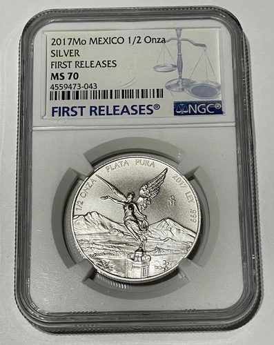 2017 Mo Mexico 1/2 oz Silver Libertad Coin - NGC MS70 FIRST RELEASES