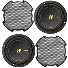 Kicker CWC8 COMPC 8" 400W 4-Ohm Dual Voice Coil Car Subwoofer Pair , 8" Grille
